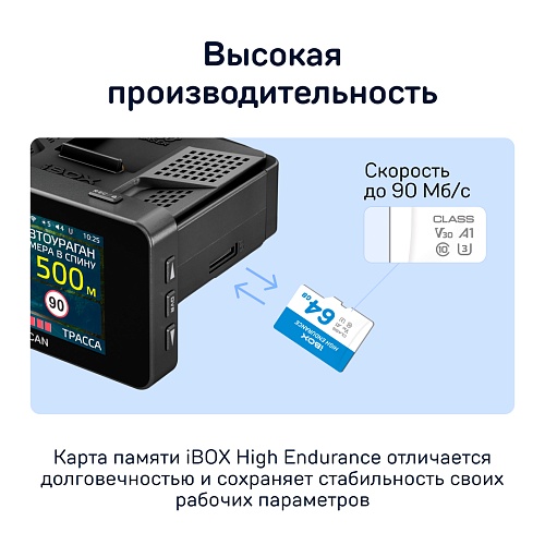 Карта памяти microSDXC 64GB iBOX High Endurance Speed Card