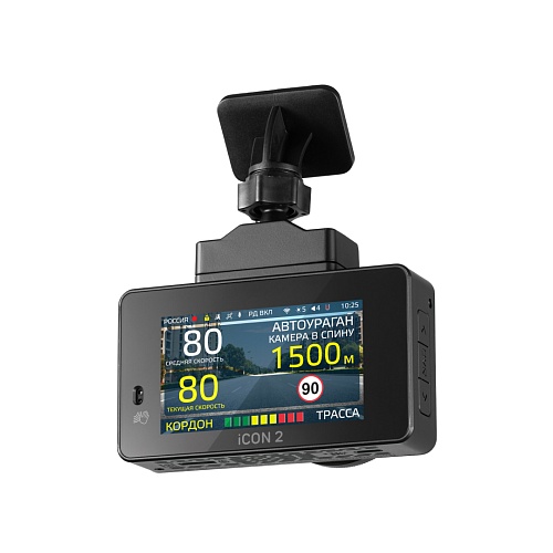 Видеорегистратор с сигнатурным радар-детектором iBOX iCON 2 LaserVision WiFi Signature Dual