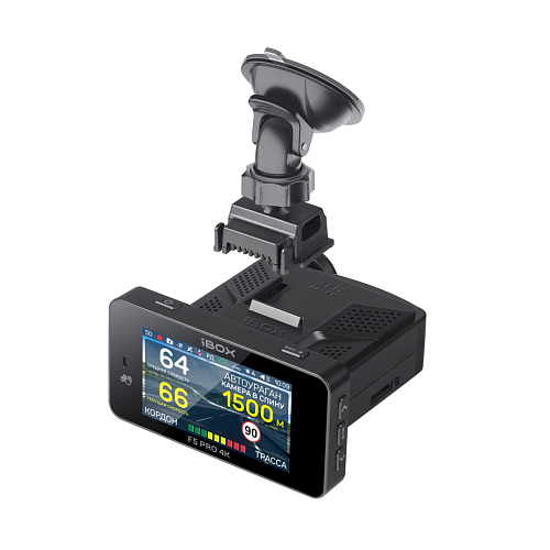 Видеорегистратор с радар-детектором iBOX F5 PRO 4K LaserScan WiFi Signature Dual + Адаптер питания Cloud Cord Type-C CC 58 с технологией Контроль