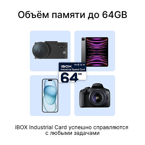 Карта памяти microSDXC 64GB iBOX Industrial Speed Card
