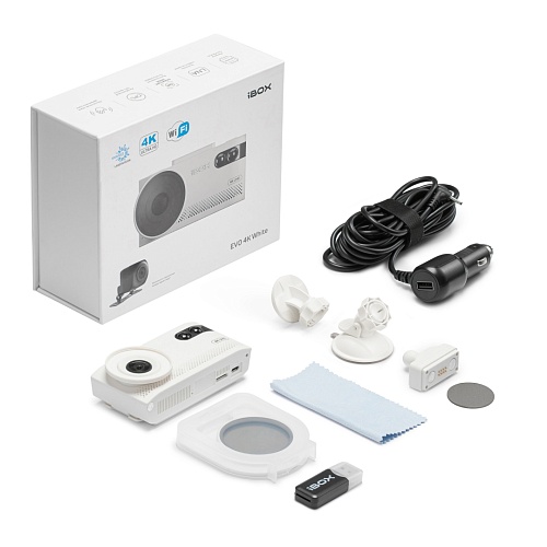 Видеорегистратор с радар-детектором iBOX EVO 4K LaserVision WiFi Signature Dual (White)
