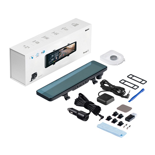 Видеорегистратор зеркало с сигнатурным радар-детектором iBOX Range 2 LaserVision WiFi Signature Dual